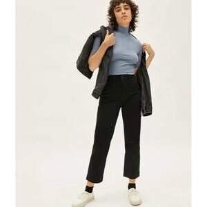 Everlane Cropped Straight Jeans Womens 00 Black Short Classic Preppy Basic